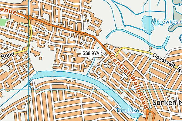 SS8 9YA map - OS VectorMap District (Ordnance Survey)
