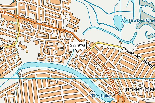 SS8 9YG map - OS VectorMap District (Ordnance Survey)