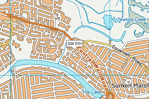 SS8 9YH map - OS VectorMap District (Ordnance Survey)