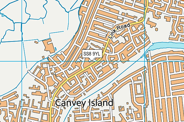 SS8 9YL map - OS VectorMap District (Ordnance Survey)