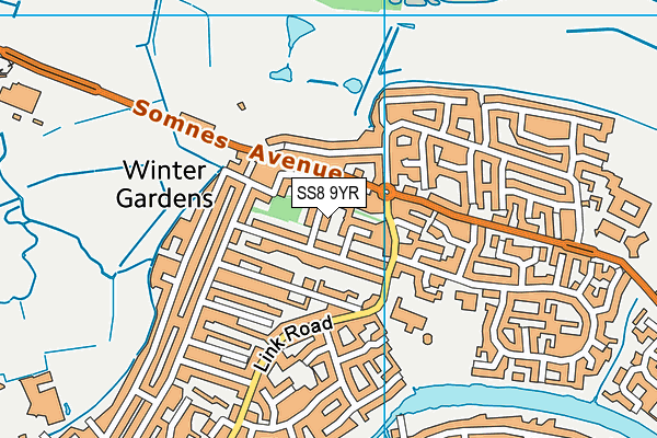 SS8 9YR map - OS VectorMap District (Ordnance Survey)