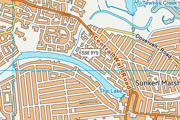 SS8 9YS map - OS VectorMap District (Ordnance Survey)