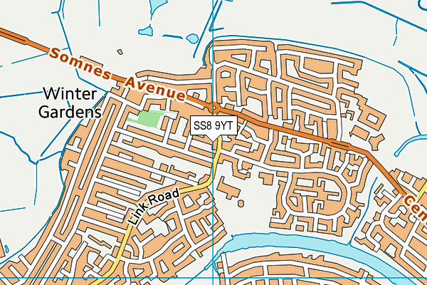 SS8 9YT map - OS VectorMap District (Ordnance Survey)