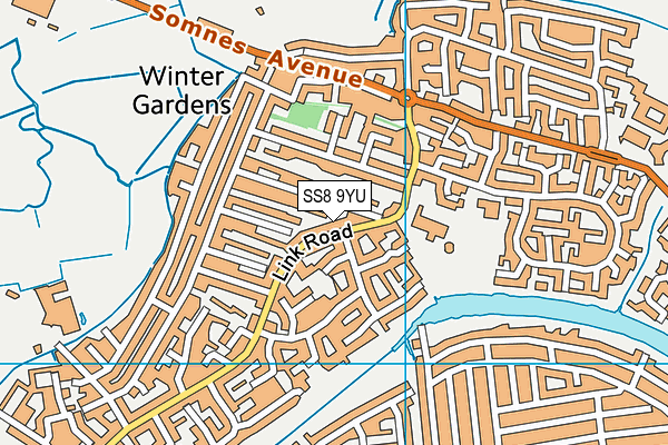 SS8 9YU map - OS VectorMap District (Ordnance Survey)
