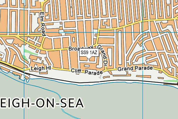SS9 1AZ map - OS VectorMap District (Ordnance Survey)
