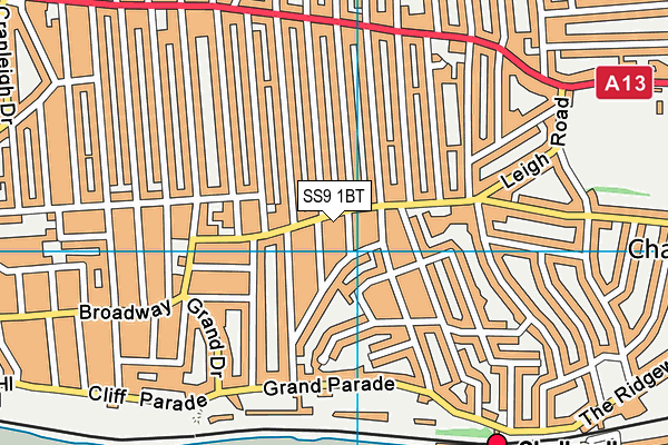 SS9 1BT map - OS VectorMap District (Ordnance Survey)