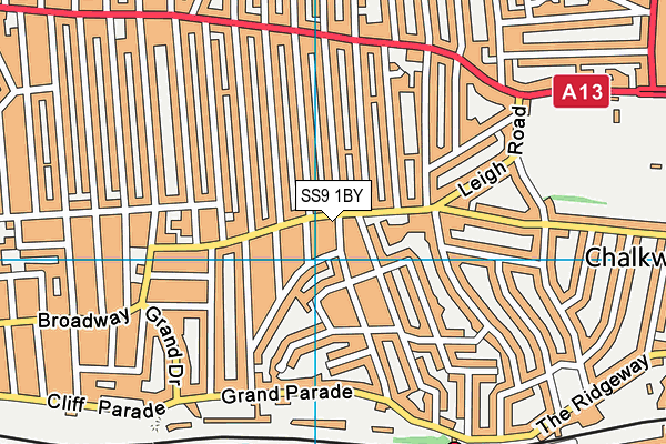 SS9 1BY map - OS VectorMap District (Ordnance Survey)