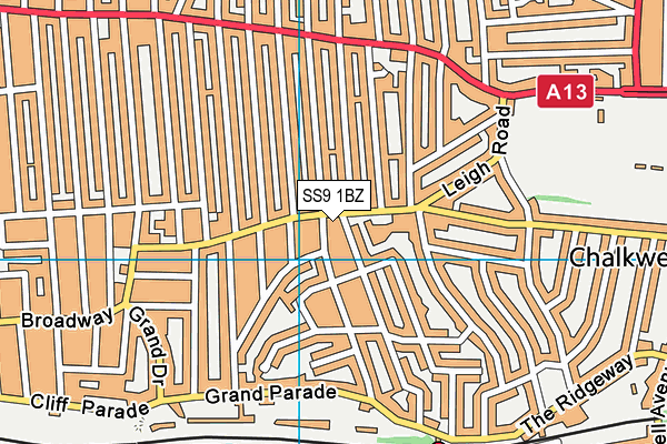SS9 1BZ map - OS VectorMap District (Ordnance Survey)