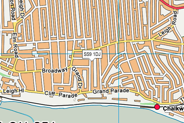 SS9 1DJ map - OS VectorMap District (Ordnance Survey)