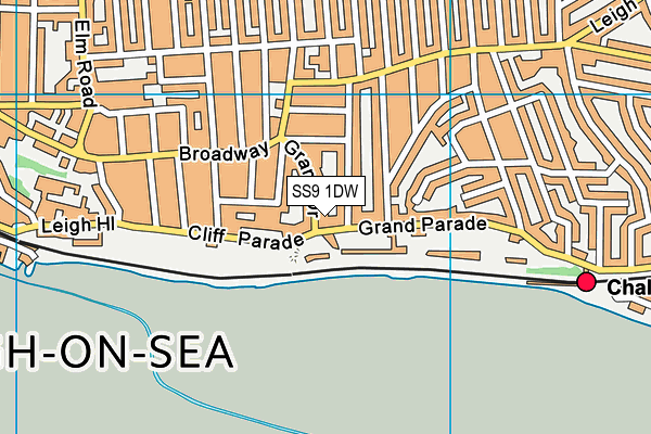 SS9 1DW map - OS VectorMap District (Ordnance Survey)