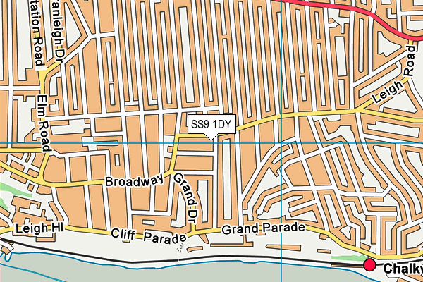 SS9 1DY map - OS VectorMap District (Ordnance Survey)
