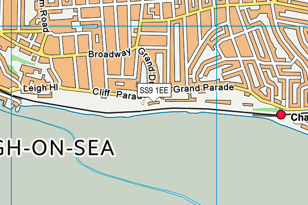 SS9 1EE map - OS VectorMap District (Ordnance Survey)