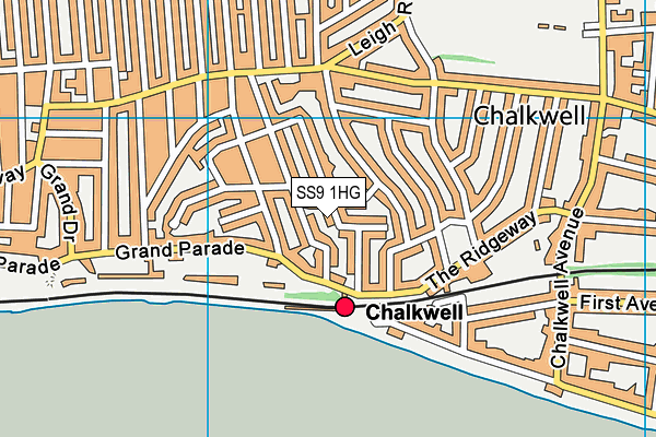 SS9 1HG map - OS VectorMap District (Ordnance Survey)