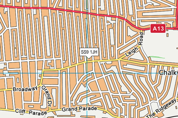 SS9 1JH map - OS VectorMap District (Ordnance Survey)