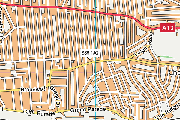 SS9 1JQ map - OS VectorMap District (Ordnance Survey)