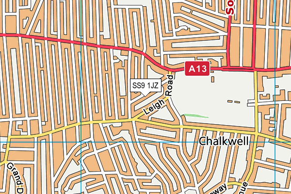 SS9 1JZ map - OS VectorMap District (Ordnance Survey)