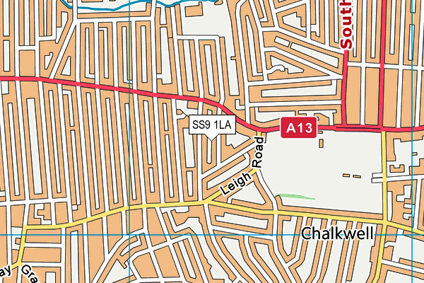 SS9 1LA map - OS VectorMap District (Ordnance Survey)
