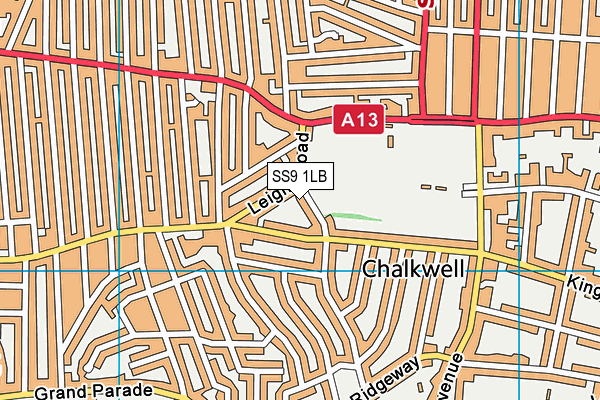 SS9 1LB map - OS VectorMap District (Ordnance Survey)