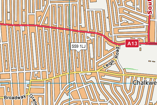 SS9 1LJ map - OS VectorMap District (Ordnance Survey)