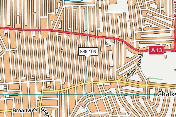 SS9 1LN map - OS VectorMap District (Ordnance Survey)