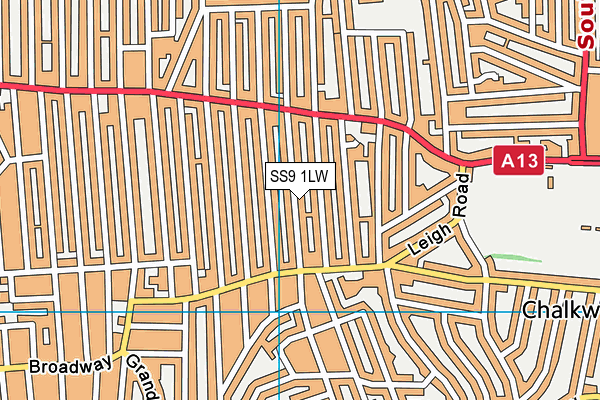 SS9 1LW map - OS VectorMap District (Ordnance Survey)