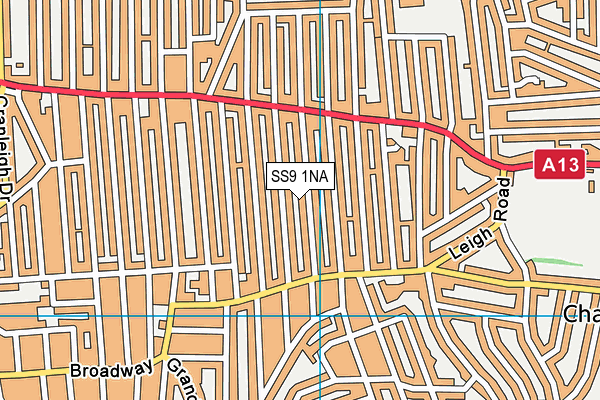 SS9 1NA map - OS VectorMap District (Ordnance Survey)