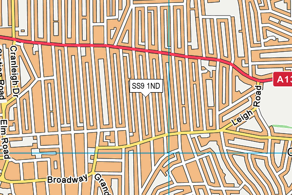 SS9 1ND map - OS VectorMap District (Ordnance Survey)