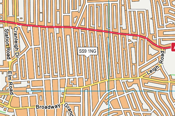 SS9 1NG map - OS VectorMap District (Ordnance Survey)