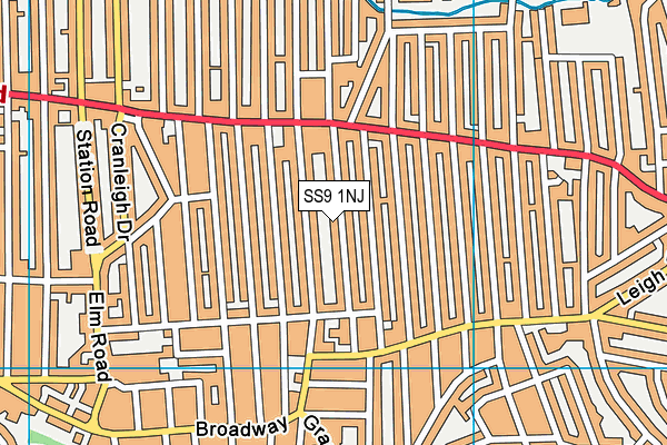 SS9 1NJ map - OS VectorMap District (Ordnance Survey)