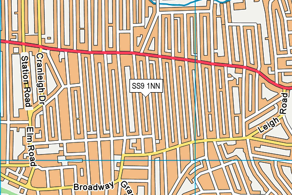 SS9 1NN map - OS VectorMap District (Ordnance Survey)