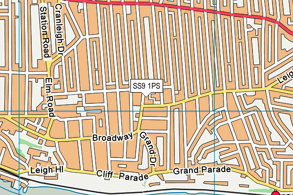 SS9 1PS map - OS VectorMap District (Ordnance Survey)