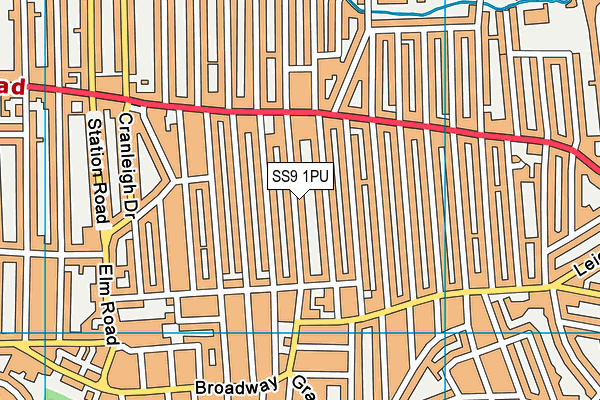 SS9 1PU map - OS VectorMap District (Ordnance Survey)