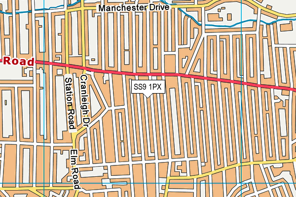 SS9 1PX map - OS VectorMap District (Ordnance Survey)