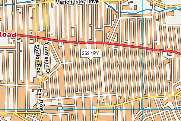 SS9 1PY map - OS VectorMap District (Ordnance Survey)
