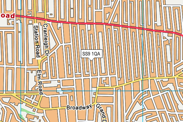 SS9 1QA map - OS VectorMap District (Ordnance Survey)