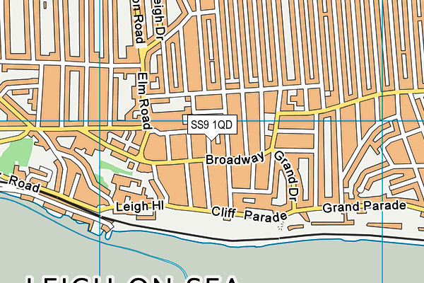 SS9 1QD map - OS VectorMap District (Ordnance Survey)