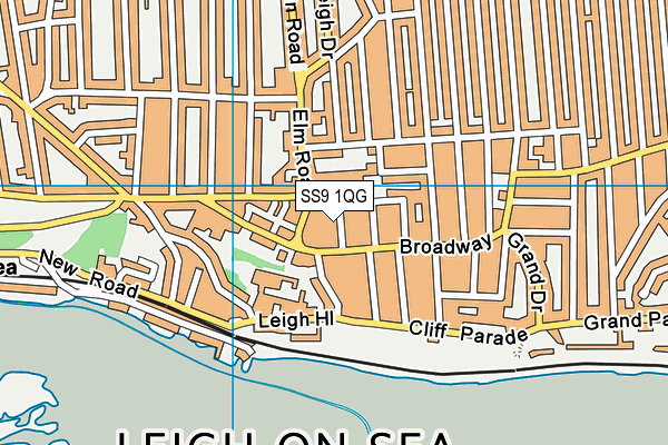 SS9 1QG map - OS VectorMap District (Ordnance Survey)