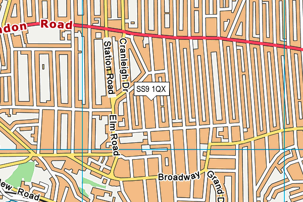 SS9 1QX map - OS VectorMap District (Ordnance Survey)