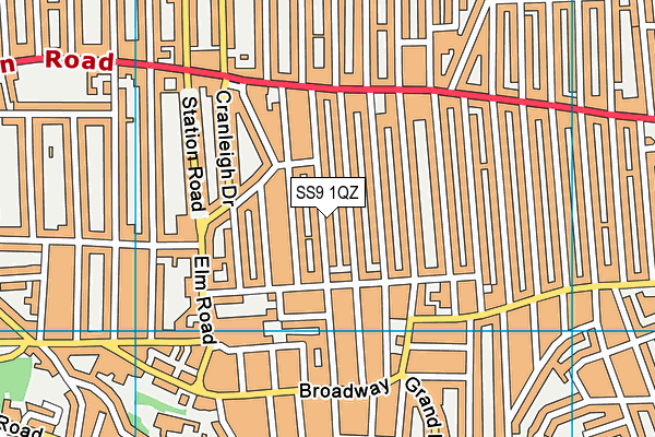 SS9 1QZ map - OS VectorMap District (Ordnance Survey)