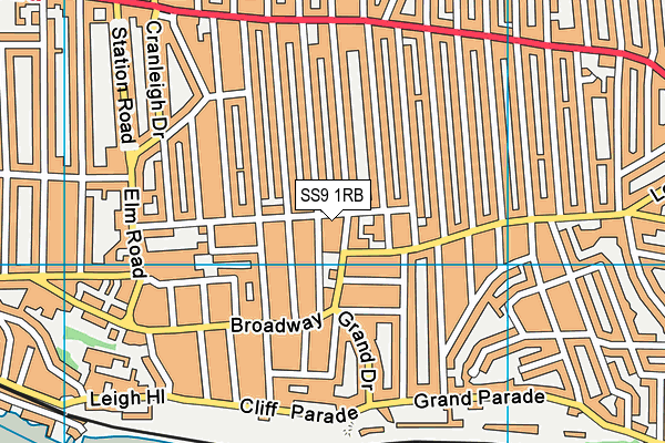 SS9 1RB map - OS VectorMap District (Ordnance Survey)