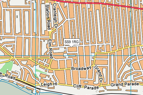 SS9 1RG map - OS VectorMap District (Ordnance Survey)