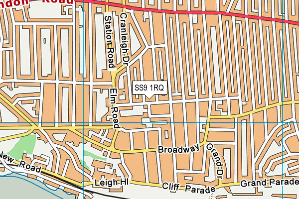 SS9 1RQ map - OS VectorMap District (Ordnance Survey)