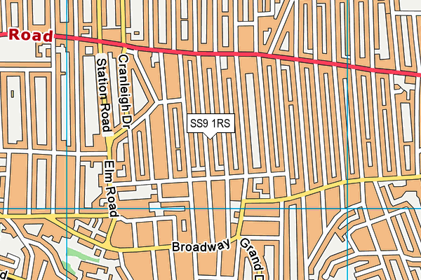 SS9 1RS map - OS VectorMap District (Ordnance Survey)