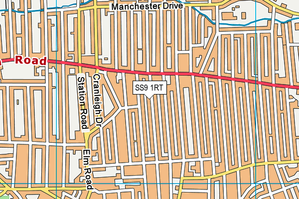 SS9 1RT map - OS VectorMap District (Ordnance Survey)