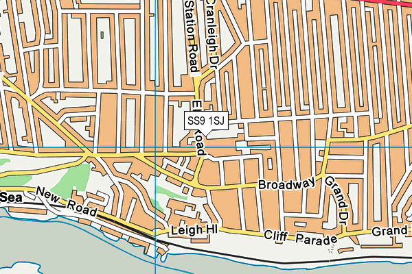 SS9 1SJ map - OS VectorMap District (Ordnance Survey)