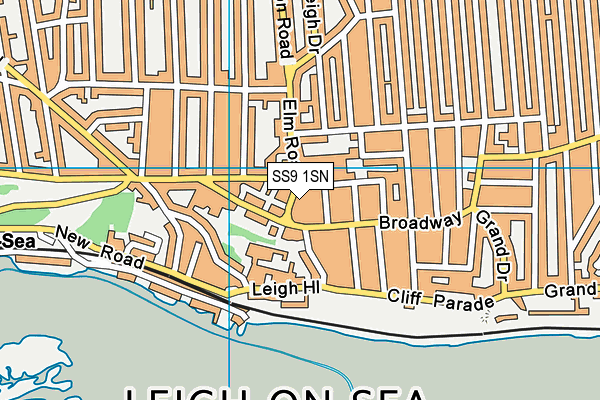 SS9 1SN map - OS VectorMap District (Ordnance Survey)