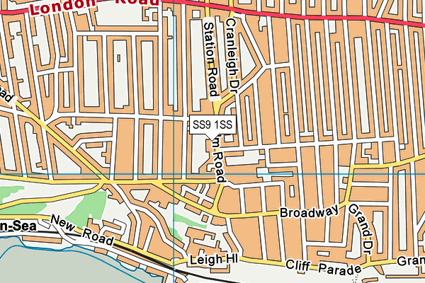 SS9 1SS map - OS VectorMap District (Ordnance Survey)