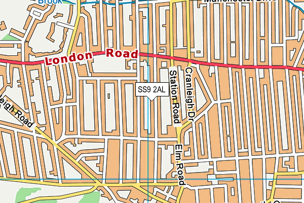 SS9 2AL map - OS VectorMap District (Ordnance Survey)