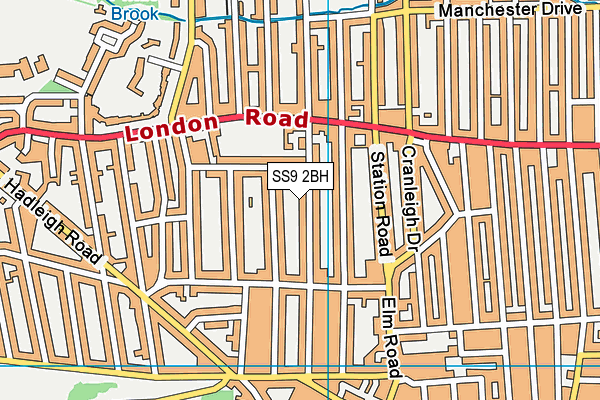 SS9 2BH map - OS VectorMap District (Ordnance Survey)