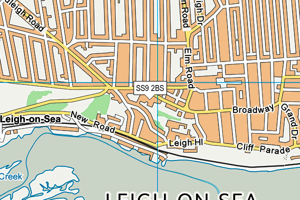 SS9 2BS map - OS VectorMap District (Ordnance Survey)